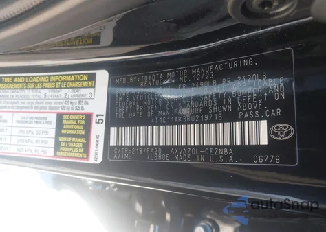 2012 Toyota Camry Le from USA, damaged, VIN 4T4BF1FK6CR249665